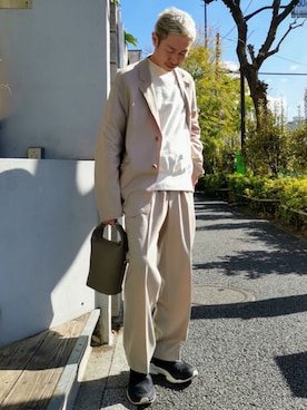 「アイテム（ハンドバッグ）」を使った、MKさん（メンズ・175cm）の冬コーディネート