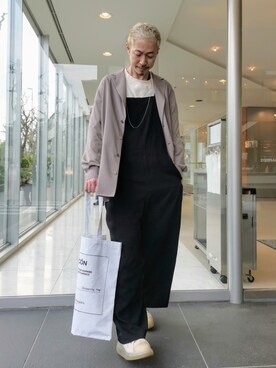 「春カラー」｜「アイテム（オールインワン・サロペット）」を使った、MKさん（メンズ・175cm）の春コーディネート