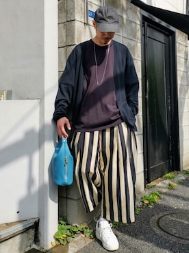 「アイテム（ハンドバッグ）」を使った、MKさん（メンズ・175cm）の春コーディネート