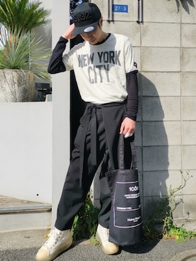 「エコバッグ」｜MKさん（メンズ・175cm）の春コーディネート