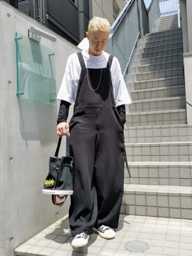 「ROBES&CONFECTIONS（ローブスコンフェクションズ）のアイテム（オールインワン・サロペット）」を使った、MKさん（メンズ・175cm）の春コーディネート