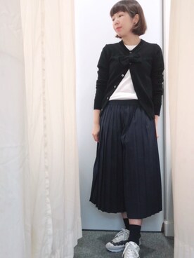 「BLACK COMME des GARCONS（ブラックコムデギャルソン）のアイテム（ジャケット/アウター、ブラック系）」を使った、Kaさん（レディース・157cm）の秋コーディネート