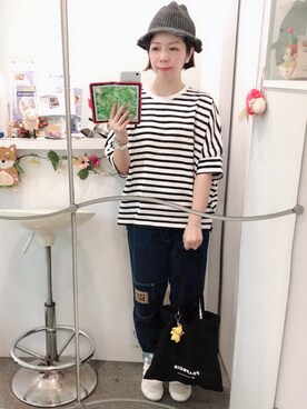 「FRAPBOIS（フラボア）のアイテム（トップス、その他）」を使った、Kaさん（レディース・157cm）の春コーディネート