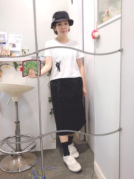 「Ne-net（ネネット）のアイテム（トップス、ホワイト系）」を使った、Kaさん（レディース・157cm）の夏コーディネート