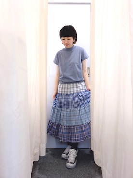 「franchelippee（フランシュリッペ）のアイテム（シューズ、ホワイト系）」を使った、Kaさん（レディース・157cm）の夏コーディネート