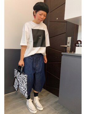「FRAPBOIS（フラボア）のテイストＴ（Tシャツ/カットソー、ホワイト系）」を使った、Kaさん（レディース・157cm）の秋コーディネート