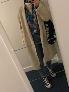 「LAP（ラップ）のアイテム（ピーコート）」を使った、connieさん（レディース・158cm）の冬コーディネート