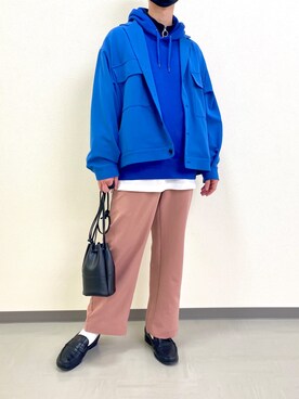 「NICE CLAUP（ナイスクラップ）のアイテム（パンツ）」を使った、まっさんさん（メンズ・172cm）の春コーディネート
