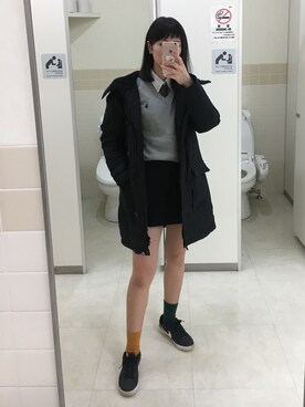 ダウンジャケット コートを使った 学生風 の人気ファッションコーディネート Wear