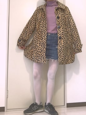 「白タイツ」｜「アイテム（チェスターコート）」を使った、ERIさん（レディース・163cm）の冬コーディネート