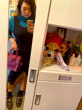 「OZOC（オゾック）のアイテム（ローファー）」を使った、31さん（レディース・167cm）の冬コーディネート