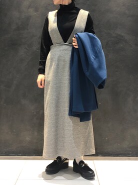 「niko and...（ニコアンド）のアイテム（ノーカラーコート）」を使った、みりんさん（レディース・156cm）の秋コーディネート
