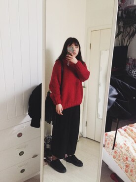 「日常」｜「アイテム（その他シューズ）」を使った、Habeierさん（レディース・162cm）の冬コーディネート