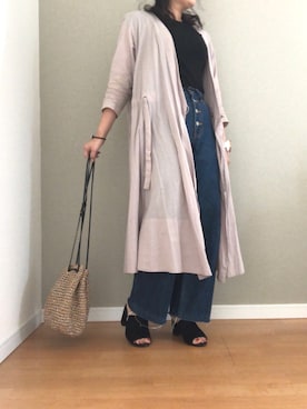 「ユニクロ」｜「アイテム（サンダル）」を使った、saoriさん（レディース・152cm）の春コーディネート