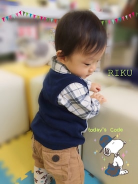 「babyGAP（babyGAP）のアイテム」を使った、Miiiikaさん（キッズ・70cm）の秋コーディネート