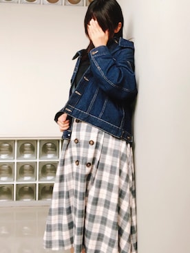 「ダズリン」｜「アイテム（デニムジャケット）」を使った、periさん（レディース・155cm）の秋コーディネート