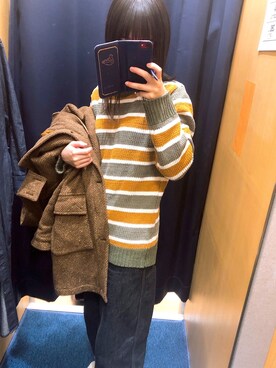 「TIMELY WARNING（タイムリーワーニング）のアイテム」を使った、periさん（レディース・155cm）の冬コーディネート