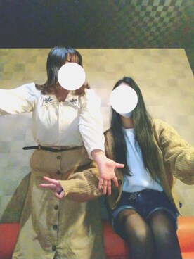 「FUN.TRINITY（ファン トリニティー）のアイテム」を使った、ネモトとコダマさん（レディース・153cm）の冬コーディネート