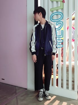 「WEGO（ウィゴー）のアイテム（ブルゾン）」を使った、黒坂学さん（メンズ・171cm）の冬コーディネート