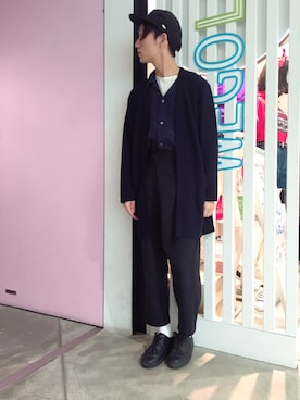 「WEGO（ウィゴー）のアイテム（キャップ）」を使った、黒坂学さん（メンズ・171cm）の春コーディネート