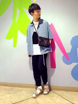 「WEGO（ウィゴー）のアイテム（デニムジャケット）」を使った、黒坂学さん（メンズ・171cm）の夏コーディネート