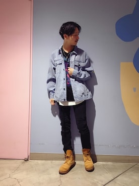 「WEGO（ウィゴー）のアイテム（デニムジャケット）」を使った、黒坂学さん（メンズ・171cm）の春コーディネート