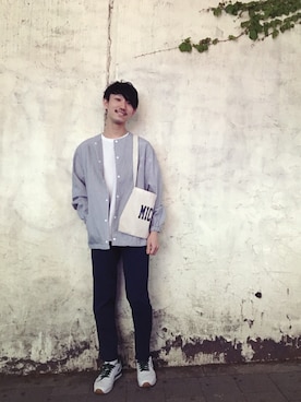 「WEGO（ウィゴー）のアイテム（ブルゾン）」を使った、黒坂学さん（メンズ・171cm）の春コーディネート
