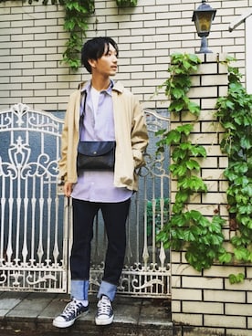 「WEGO（ウィゴー）のアイテム（ブルゾン）」を使った、黒坂学さん（メンズ・171cm）の春コーディネート