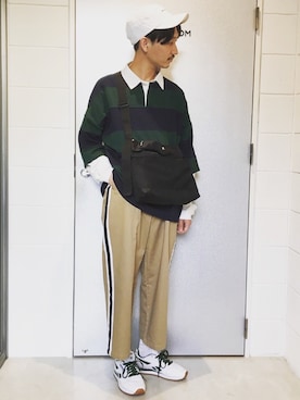 「CONVERSE（コンバース）のアイテム（帽子）」を使った、黒坂学さん（メンズ・171cm）の春コーディネート