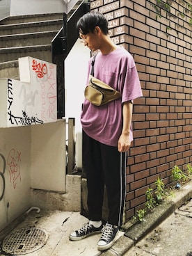 「WEGO（ウィゴー）のアイテム（サングラス）」を使った、黒坂学さん（メンズ・171cm）の春コーディネート