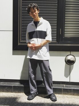 「WEGO（ウィゴー）のアイテム（Tシャツ/カットソー）」を使った、黒坂学さん（メンズ・171cm）の夏コーディネート