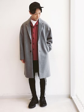 「SKECHERS（スケッチャーズ）のアイテム」を使った、黒坂学さん（メンズ・171cm）の秋コーディネート