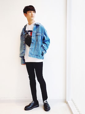 「WEGO（ウィゴー）のアイテム（デニムジャケット）」を使った、黒坂学さん（メンズ・171cm）の秋コーディネート