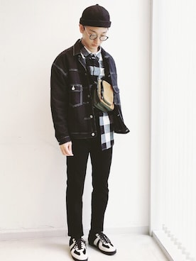 「WEGO（ウィゴー）のアイテム（ブルゾン）」を使った、黒坂学さん（メンズ・171cm）の秋コーディネート