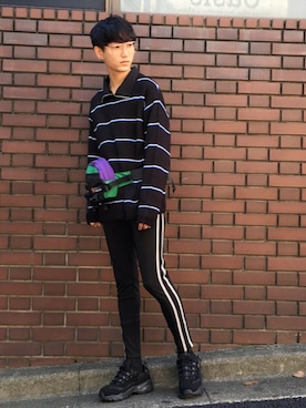 「SKECHERS（スケッチャーズ）のアイテム」を使った、黒坂学さん（メンズ・171cm）の秋コーディネート