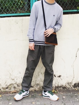 「Champion」｜黒坂学さん（メンズ・171cm）の秋コーディネート