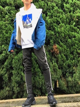 「WEGO（ウィゴー）のアイテム（デニムジャケット）」を使った、黒坂学さん（メンズ・171cm）の冬コーディネート