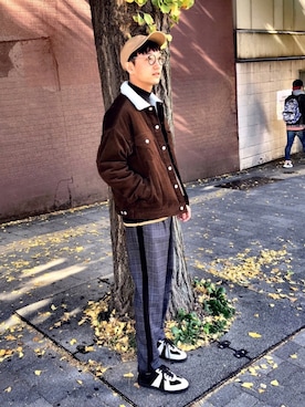 「WEGO（ウィゴー）のアイテム（ブルゾン）」を使った、黒坂学さん（メンズ・171cm）の冬コーディネート