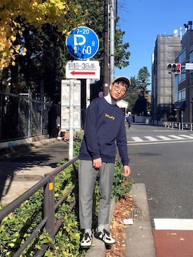 「CONVERSE（コンバース）のアイテム（帽子）」を使った、黒坂学さん（メンズ・171cm）の冬コーディネート