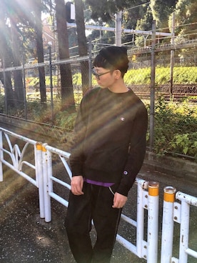 「WEGO（ウィゴー）のアイテム（帽子）」を使った、黒坂学さん（メンズ・171cm）の冬コーディネート