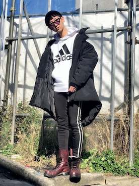 「WEGO（ウィゴー）のアイテム（ダウンジャケット/コート）」を使った、黒坂学さん（メンズ・171cm）の冬コーディネート