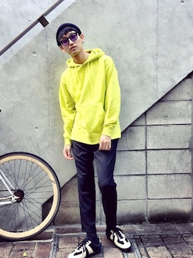 「WEGO（ウィゴー）のアイテム（帽子）」を使った、黒坂学さん（メンズ・171cm）の冬コーディネート