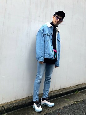 「WEGO（ウィゴー）のアイテム（デニムジャケット）」を使った、黒坂学さん（メンズ・171cm）の冬コーディネート