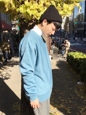 「WEGO（ウィゴー）のアイテム（帽子）」を使った、黒坂学さん（メンズ・171cm）の冬コーディネート