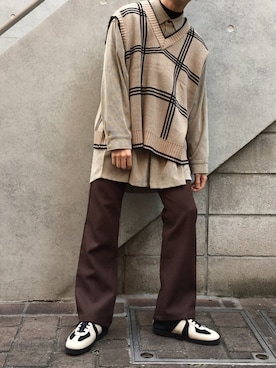 「チョコ色に染まれ」｜黒坂学さん（メンズ・171cm）の冬コーディネート