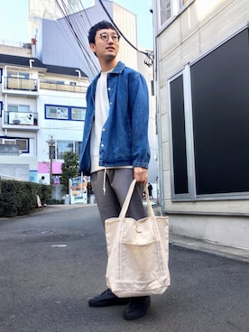 「WEGO（ウィゴー）のアイテム（デニムジャケット）」を使った、黒坂学さん（メンズ・171cm）の冬コーディネート