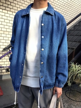 「WEGO（ウィゴー）のアイテム（デニムジャケット）」を使った、黒坂学さん（メンズ・171cm）の冬コーディネート