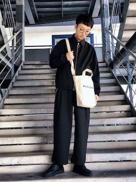 「WEGO（ウィゴー）のアイテム（ブルゾン）」を使った、黒坂学さん（メンズ・171cm）の冬コーディネート