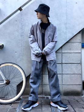 「WEGO（ウィゴー）のアイテム（ブルゾン）」を使った、黒坂学さん（メンズ・171cm）の冬コーディネート