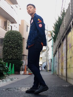 「WEGO（ウィゴー）のアイテム（デニムジャケット）」を使った、黒坂学さん（メンズ・171cm）の春コーディネート